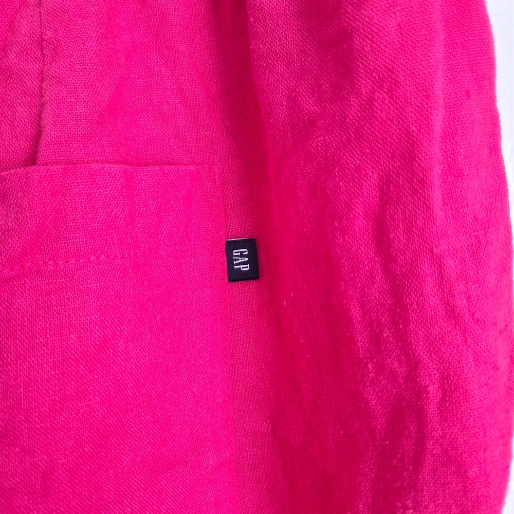 Gap Hot Pink Linen Blend Pull On Shorts Women Sz XL Beachy Vacation Lightweight - Picture 7 of 7